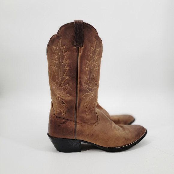 Ariat Heritage R Toe Distressed Brown Cowgirl Western Boots Size 11 EU 42.5 - Picture 3 of 16